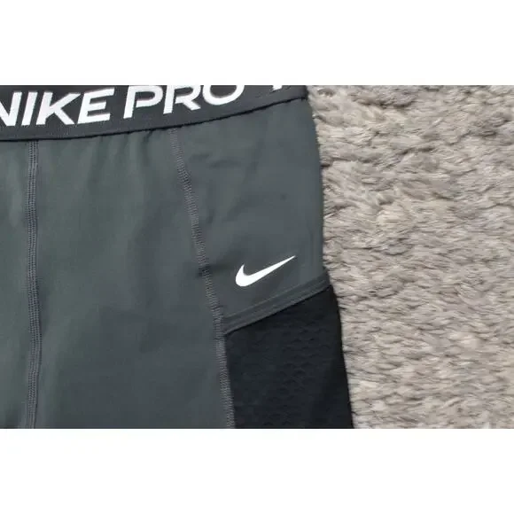 Nike Pro Dri Fit Women's Medium Gray Compression Shorts Pull On Solid Gym - Picture 5 of 6